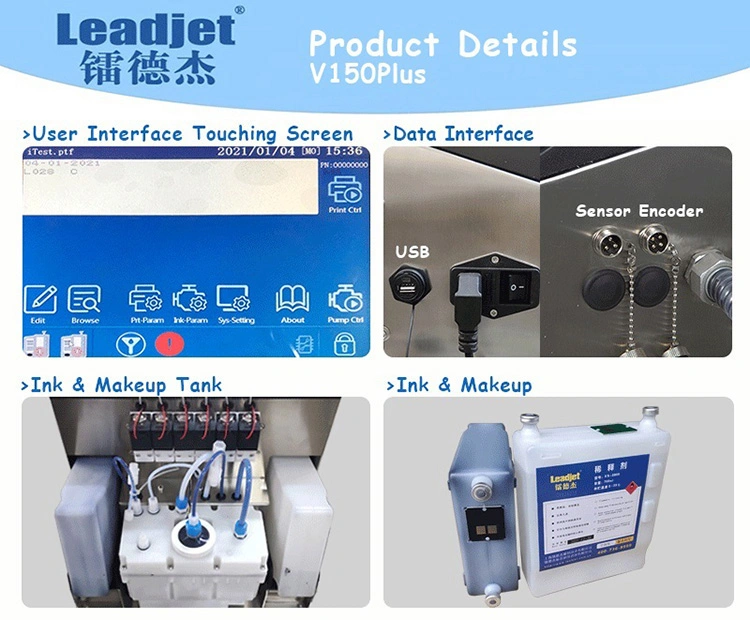Leadjet Round Nozzle Online Date Number Inkjet Printing Machine Printer
